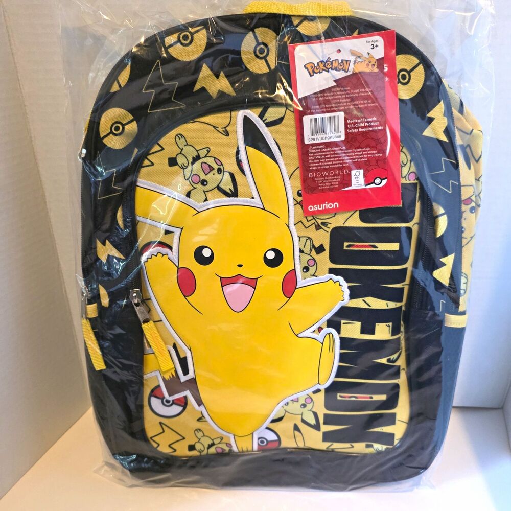 Bioworld Pokémon Pikachu Backpack Black & Yellow BPB1VUCP0KSB00 NEW